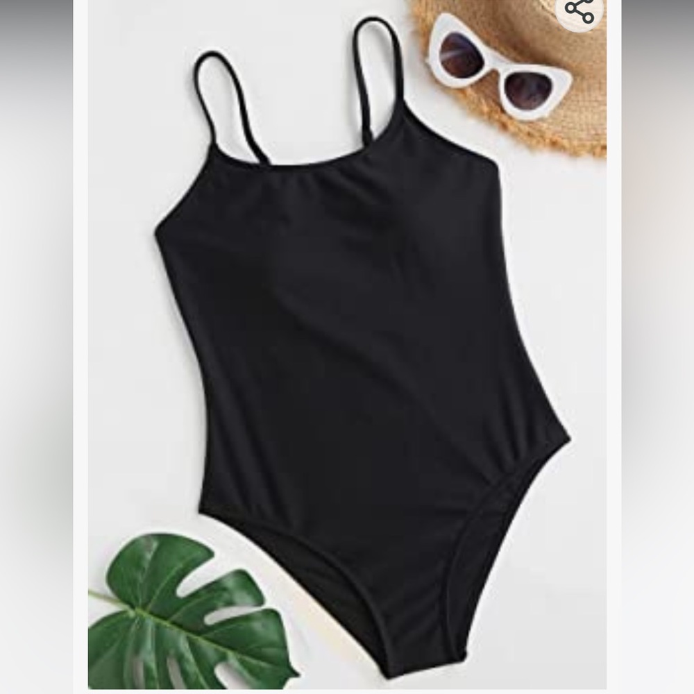 Milumia Girl's One Piece Swimsuit Casual Spaghetti Strap Stretchy Bathing Suit